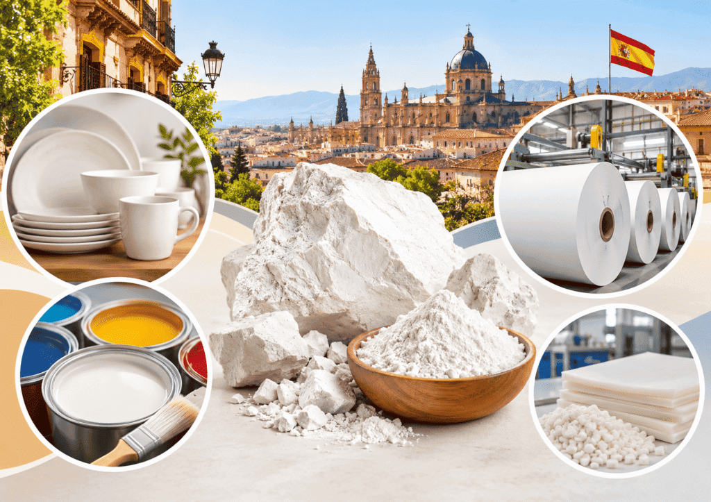 Kaolin clay used in Spanish manufacturing industries